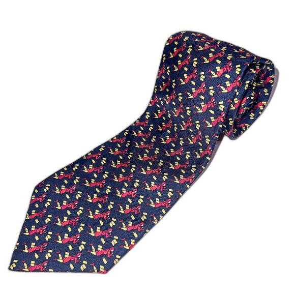 Hermès Paris Vintage Silk Tie 7172 | Flying Man Pattern 100% Silk Made in France - Picture 1 of 4